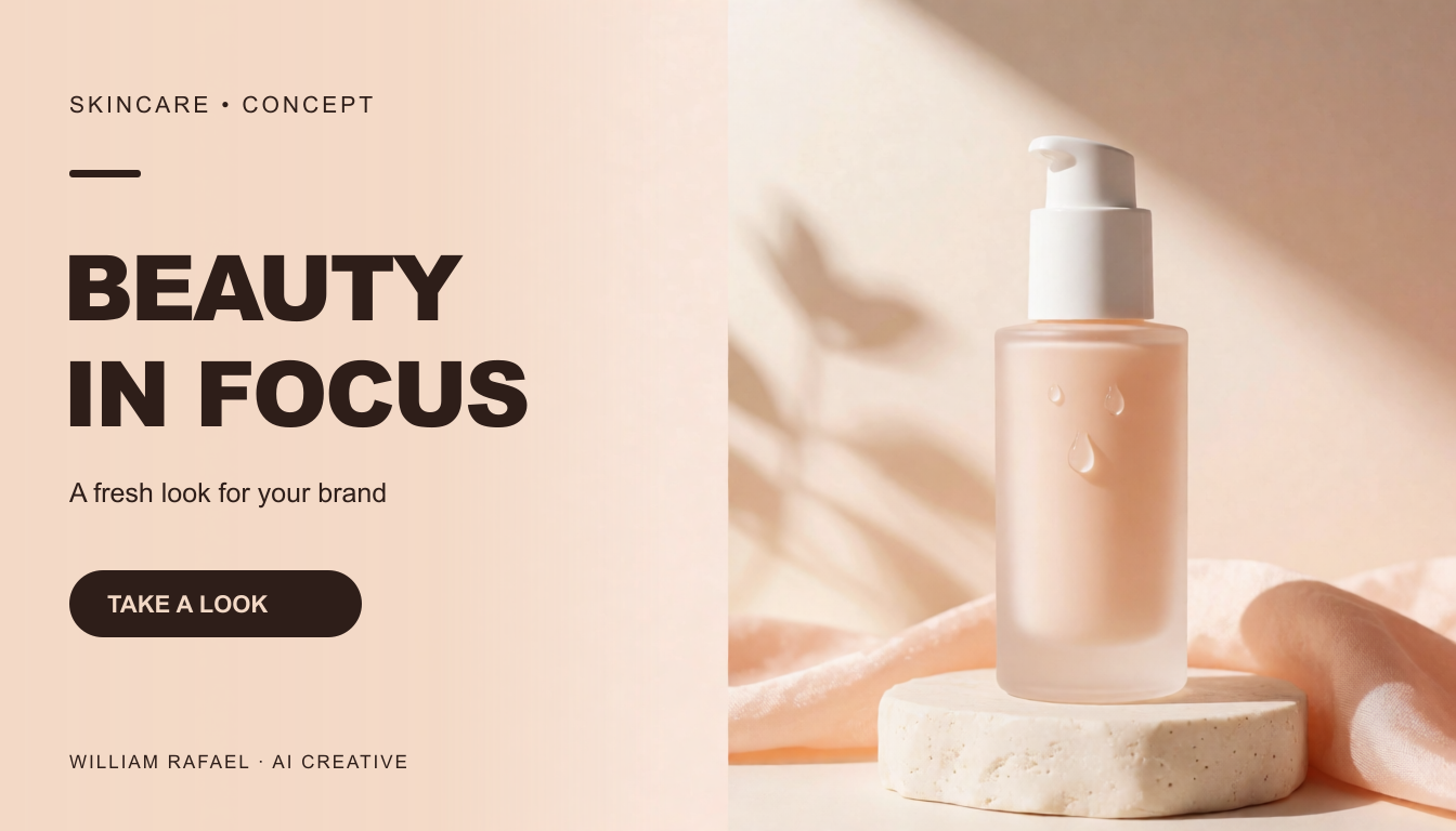 Skincare · product photography: demonstration advertising layout.